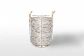 Záhradný ratanový kvetináč AMIENS ⌀35cm  výška 45cm biely