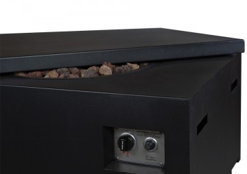 Obdĺžnikové plynové ohnisko 114 x 87 x 55 cm čierne