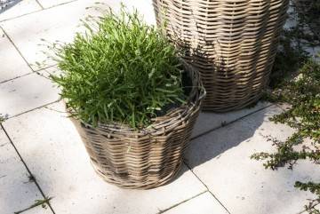 Záhradný ratanový kvetináč GRASSE Ø 52 cm x výška 48 cm