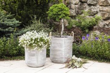 Veľké kvetináče na terasu AMIENS ⌀45cm  výška 50cm biely
