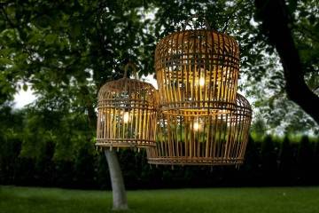 Záhradná ratanová lampa TOULOUSE ⌀54cm x výška. 54cm natural