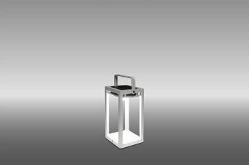 Záhradný lampáš Mr. Solar JACK biela 14x14x26cm