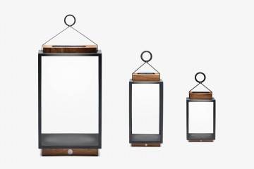 Záhradný lampáš Mrs. Solar Coco teak antracit M