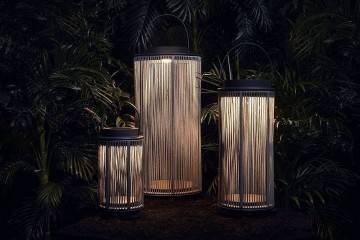 Záhradný lampáš Mrs. Solar Fay teak antracit S