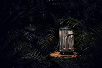 Záhradný lampáš Mrs. Solar Fay teak antracit S