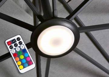 LED osvetlenie na záhradné slnečníky Platinum